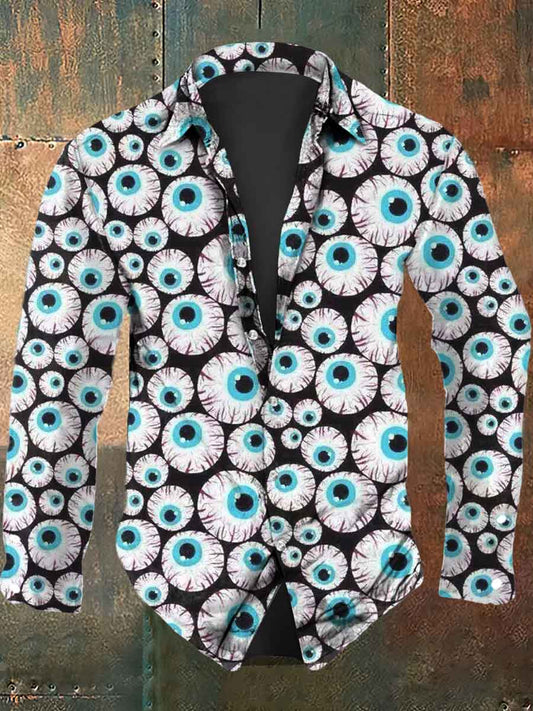 Halloween print casual shirt met lange mouwen