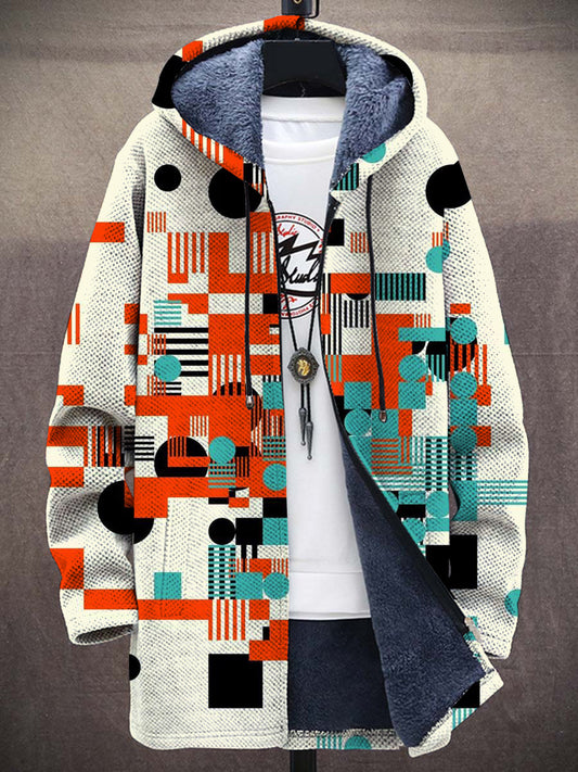 Vintage gradiënt geometrische kunstprint pluche dik casual pluche dikke jas vest vest jas