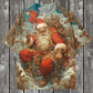 Unisex Vintage Santa Claus Art Illustratie Gedrukt Casual Katoenen T-shirt